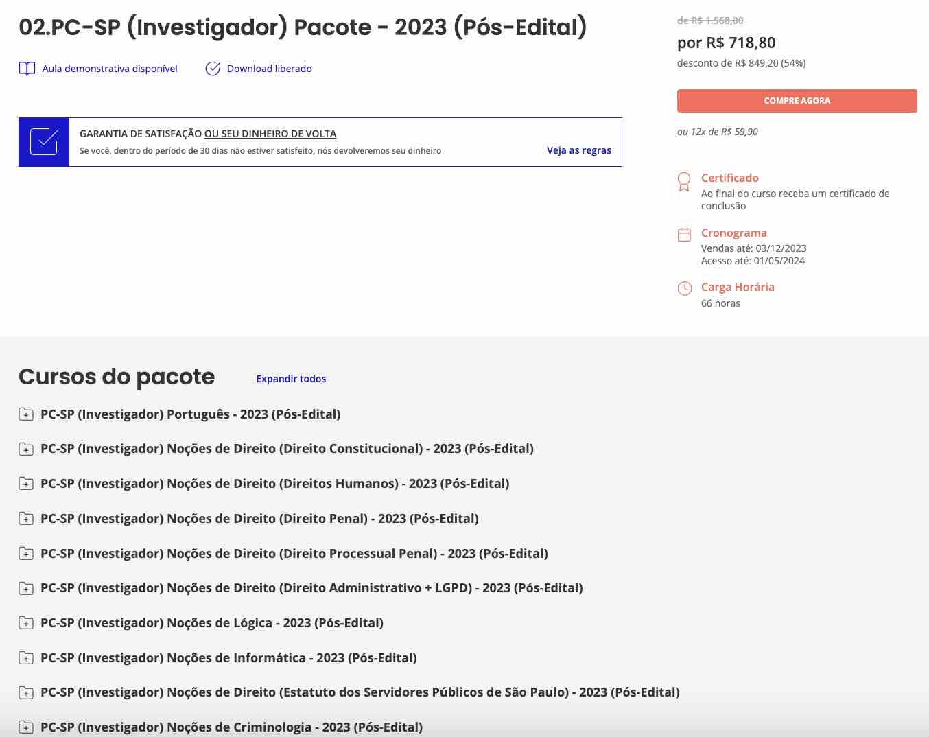 RATEIO PC SP INVESTIGADOR PÓS EDITAL ESTRATÉGIA 2023