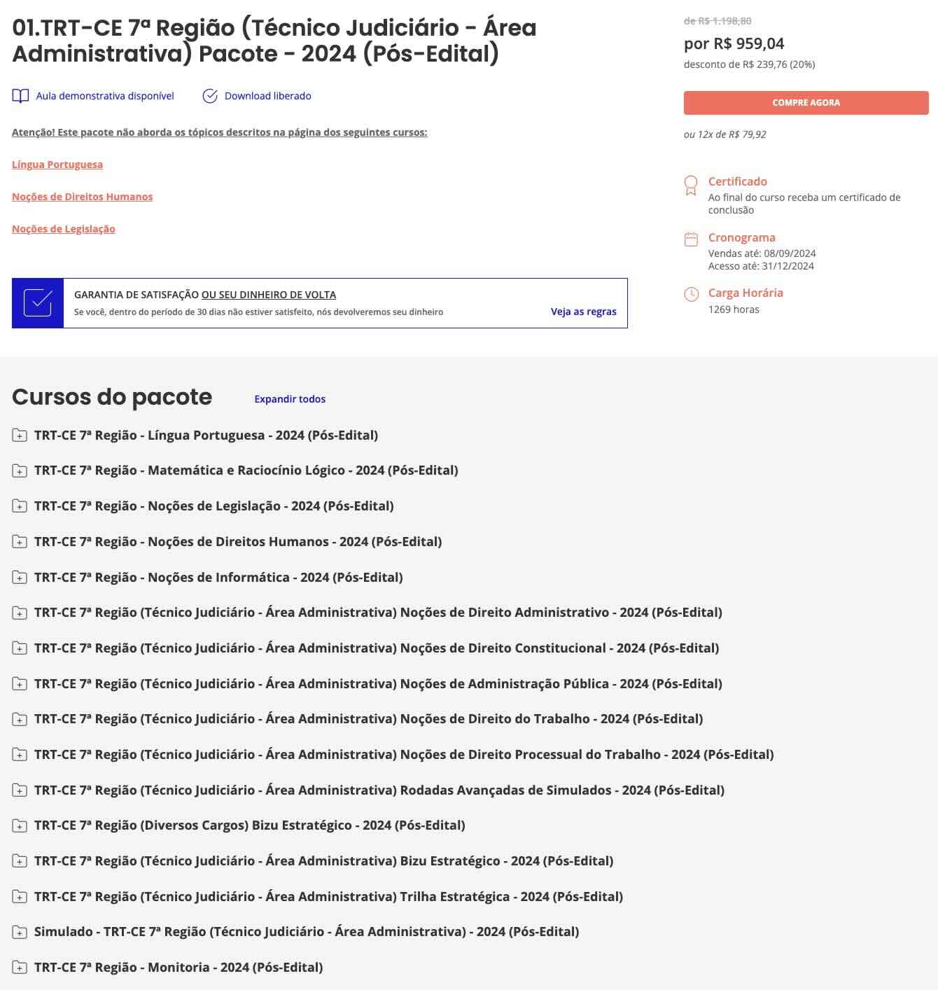 Rateio TRT CE 7 Pós Edital Estratégia 2024 (Cargo: Técnico Judiciário Área Administrativa) + Passo Estratégico