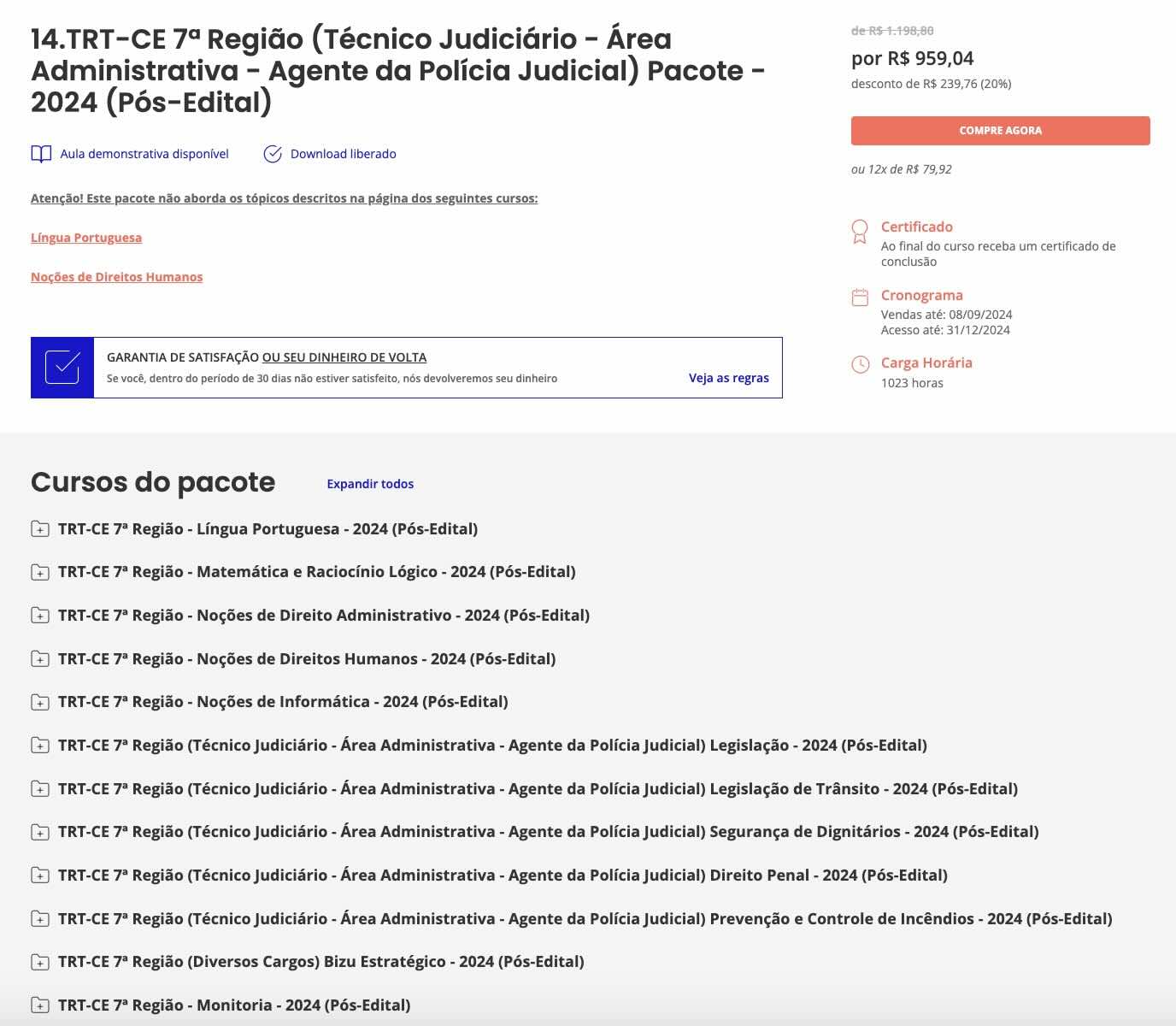 Rateio TRT CE 7 Técnico Judiciário Área Administrativa Agente da Polícia Judicial Pós Edital Estratégia 2024