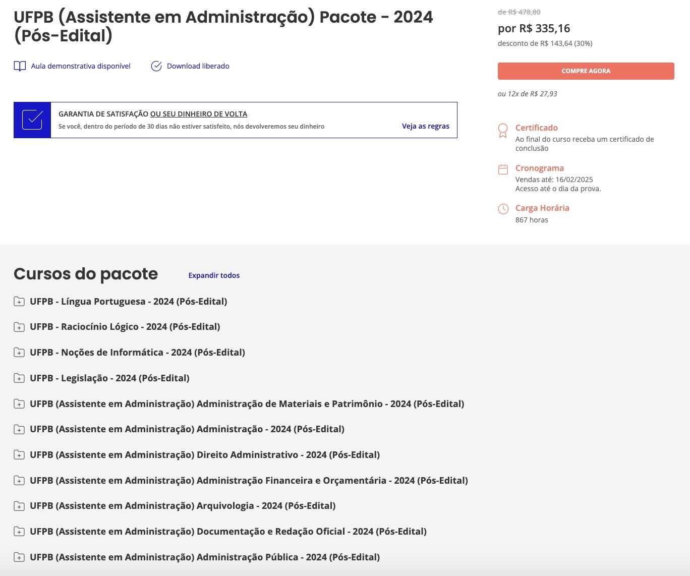 Rateio UFPB Pós Edital Assistente em Administração Estratégia 2024